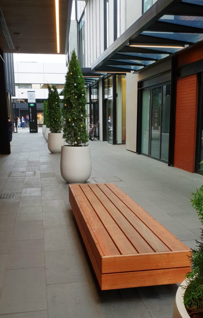 Communal areas at The Crossing Retail Precinct, Christchurch
