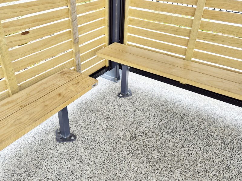 Maersk Coolstore Hamilton - Akora Shelter with added Louvres, Trellis, Woodlands Benches (35)
